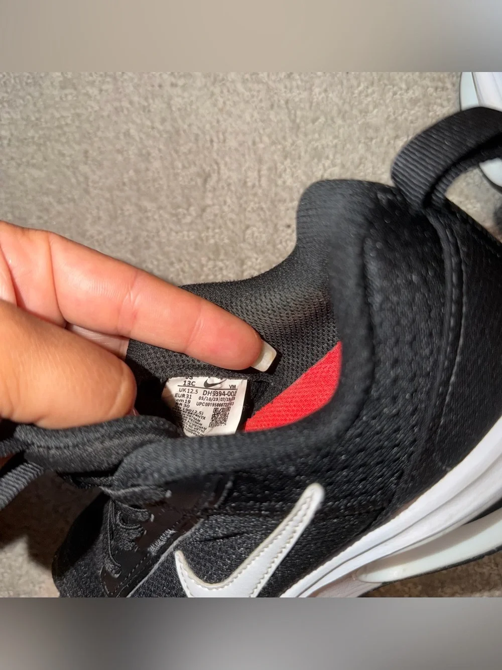 Nike Air Max Unisex Kids Sneakers Black/White Size 13C